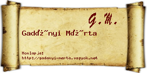 Gadányi Márta névjegykártya